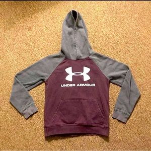 Under Armour Hoodie ColdGear Grey/Maroon YSM Boys